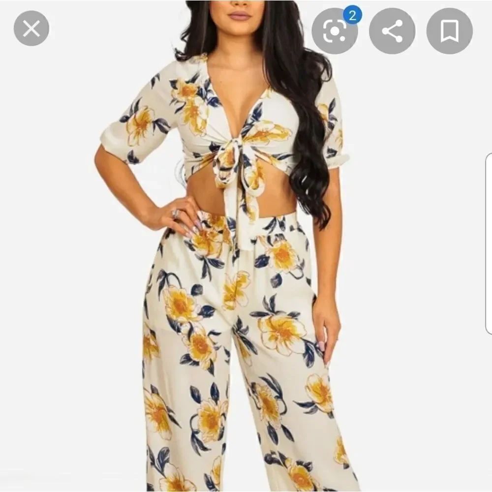Miss selfie two piece set top and pants